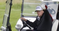 Donald Trump, 79, Rests in Golf Cart Parked on Green During Game With Granddaughter Kai
