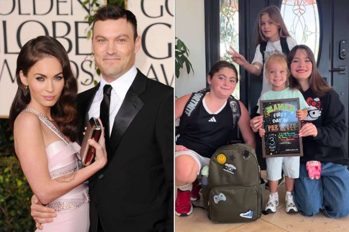 Megan Fox and Brian Austin Green’s 3 Kids Pose in Rare Photo with Half
