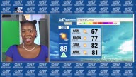 Showers clearing overnight, Warm and dry again tomorrow