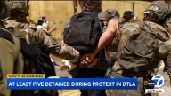 At least 5 people detained during late night protest near federal building in downtown LA