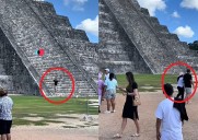 ¡Otra vez! Extranjero sube a la pirámide de Kukulcán en Chichén Itzá