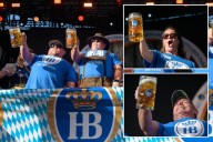 Exclusive | Beer lovers show their strength in NYC 'steinholding' contest