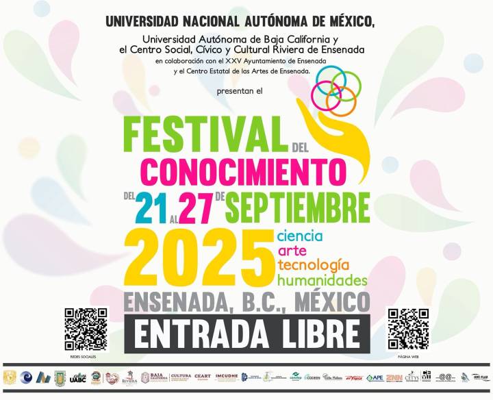 Festival del Conocimiento 2025 llevará arte, ciencia y diálogo a Ensenada, Mexicali y Tijuana