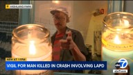 Vigil held for man on skateboard killed by LAPD cruiser in Highland Park area