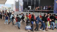Con lluvia: el penúltimo día de festejos en las fondas del Estadio Nacional