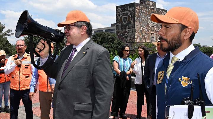Rector de la UNAM resalta la importa de participar en simulacros para saber qué hacer en caso de un sismo