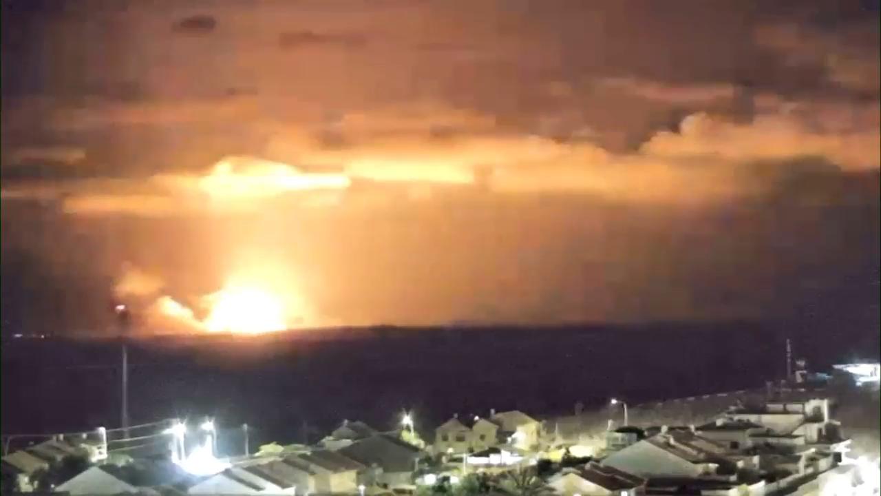 Large explosions turn night sky over Gaza Strip orange as conflict continues unabated
