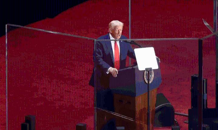 Trump pronunció un discurso que rindió homenaje a la vida de Kirk y en el que repitió frases habituales de sus mítines políticos
