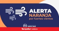 Precaución Alerta Naranja por fuertes vientos en Santa Cruz: se solicita tomar todos los recaudos necesarios