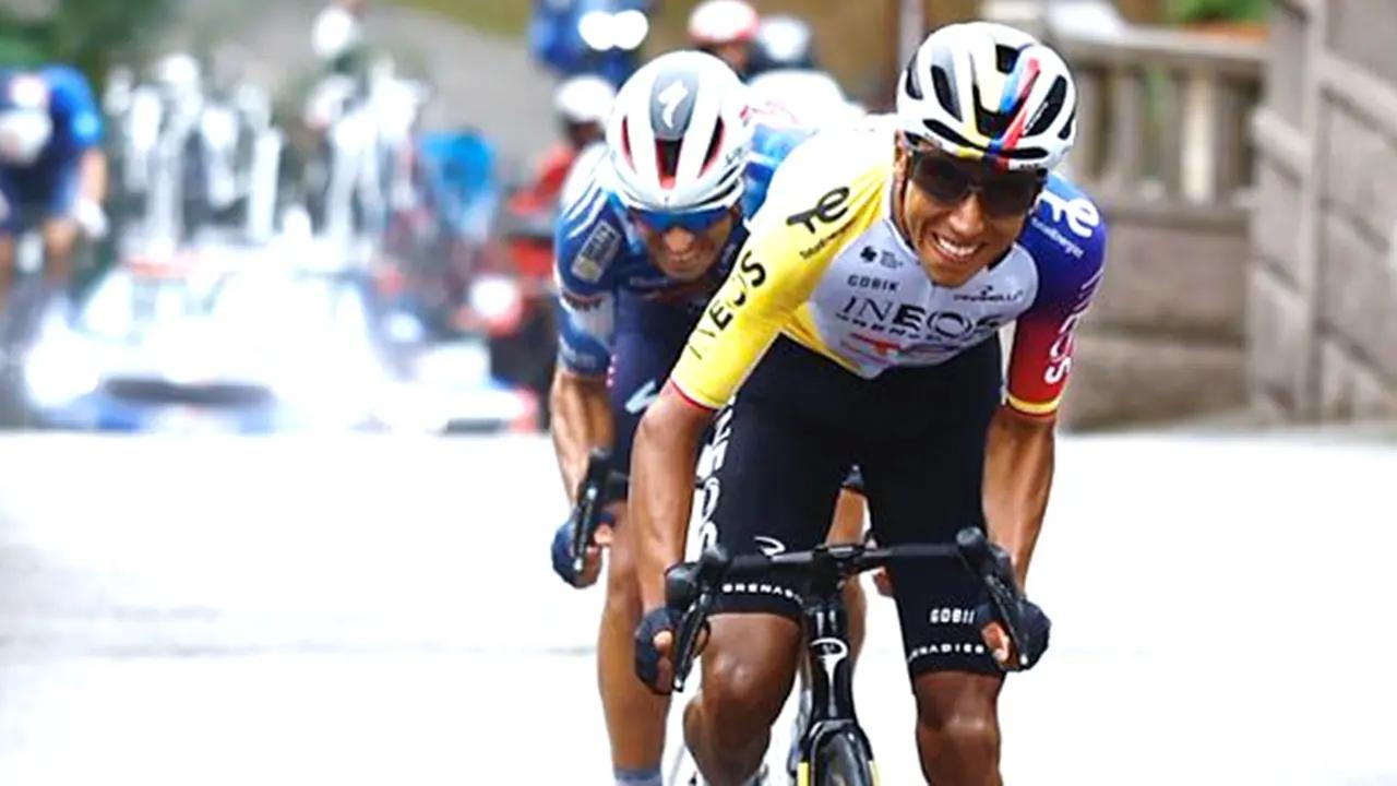 Casi hay tragedia en victoria de Egan Bernal; graban a sujeto que se le atravesó en la meta