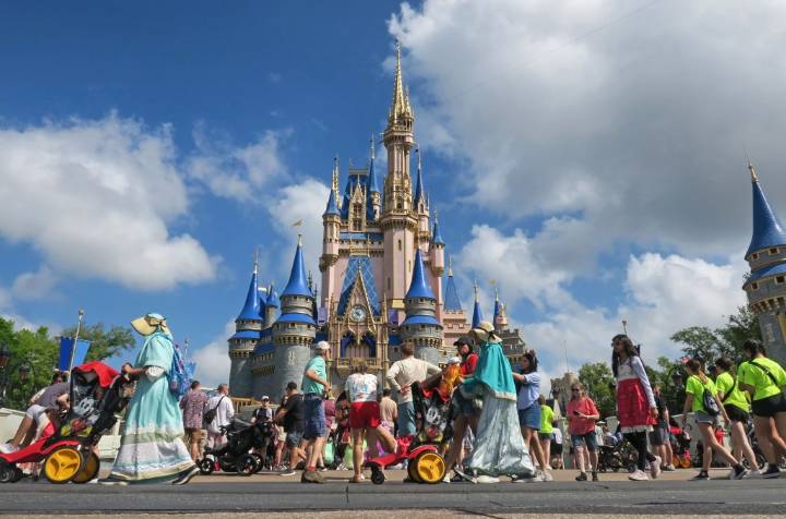 Disney's Cinderella Castle prepares for a new paint job