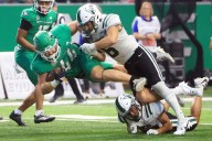 UND's depleted tight end room shines against Portland State; freshman Nathan Hromadka leads with 2 TDs