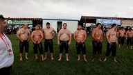 Watch: Oil wrestlers slide to victory