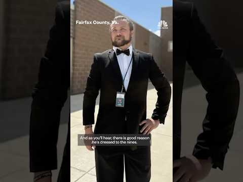 Viral bus driver wears tuxedo on the first day of school