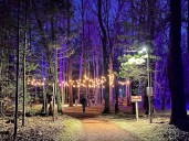 Don’t let the sun set on your nighttime hike. Muskegon’s lit walk through the woods returns.