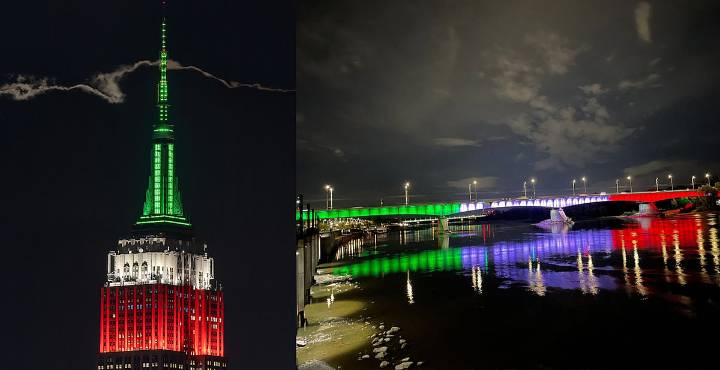 El mundo se pinta de verde, blanco y rojo por la Independencia de México