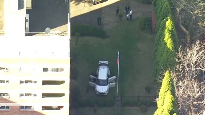 Sydney man facing multiple charges after allegedly crashing into Russian consulate gates remanded in custody until September hearing