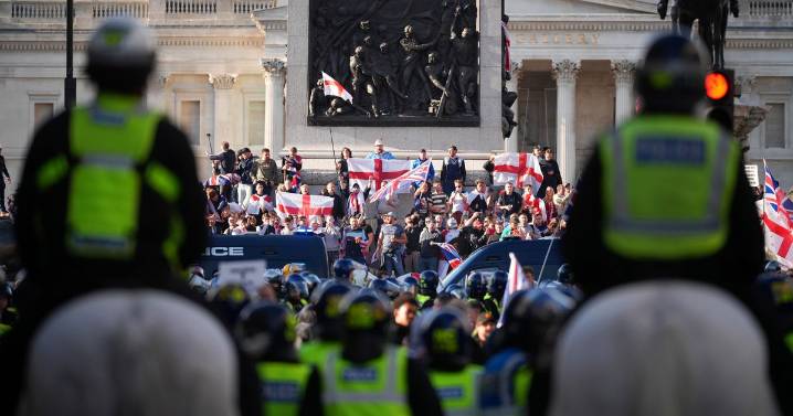 Nine arrests and 'many more' likely as police attacked at Tommy Robinson protest