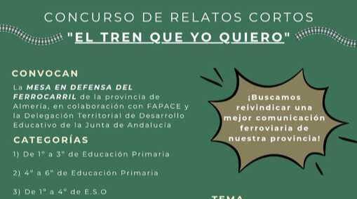 Concurso de relatos 'El tren que yo quiero' para escolares, convocado por la Mesa del Tren