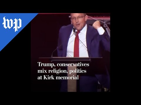 Trump, conservatives mix religion, politics at Kirk memorial