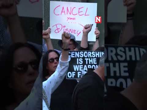 Protesters Rally Outside ABC Headquarters After Jimmy Kimmel's Suspension