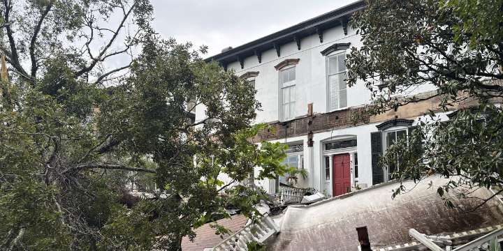 Tree damages property near Forsyth Park