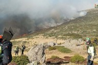 El fuego en Peñalba de la Sierra (Guadalajara) se eleva a nivel 1 y provoca el corte de la carretera GU
