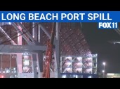 Crew try to salvage floating shipping containers off Long Beach