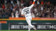 Tigers waste Carpenter's dramatic homer in extra-innings loss to Guardians