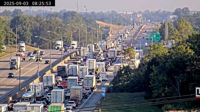 Traffic heavily backed up after vehicle fire reported on I