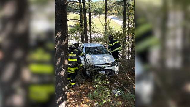 83-year-old driver rescued after crashing down embankment in Stoneham