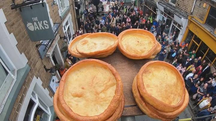 Black pudding lobbers take aim in annual English tradition