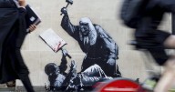 New Banksy mural appears in London showing judge hitting protester
