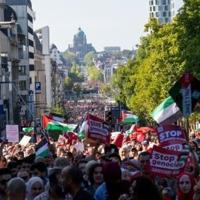 Tens of thousands march for Palestinians in Belgian capital