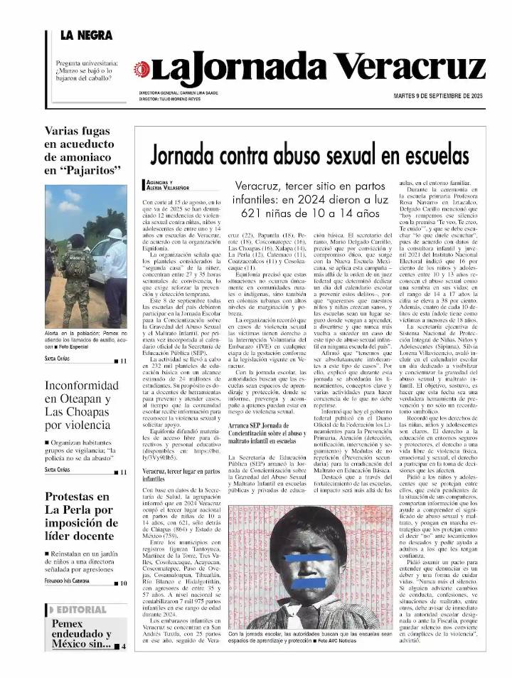 Contraportada del 9 de septiembre de 2025