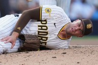 Padres reliever Jason Adam carted off field with left leg injury