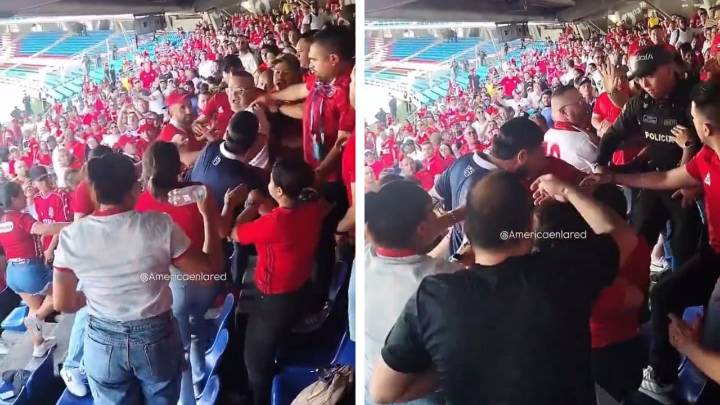 Insólito agarrón entre hinchas de América de Cali en el Pascual: Cristian Barrios sería la razón
