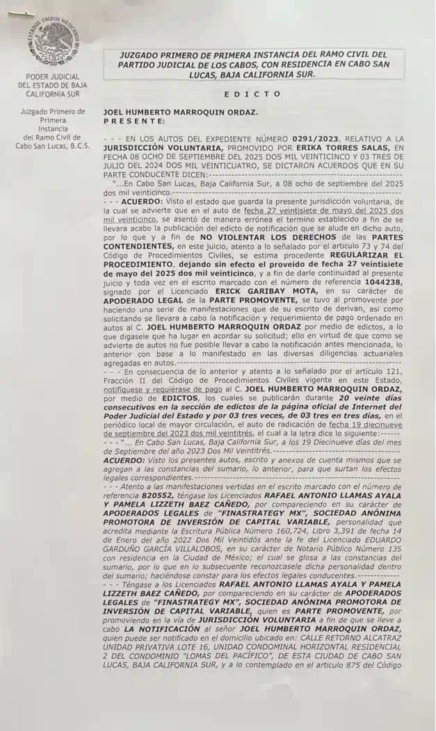 Edicto 0291/2023