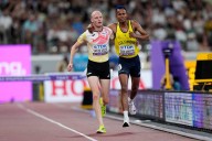 A shoulder to lean on: Steeplechaser stops, lends a helping hand to a struggling competitor