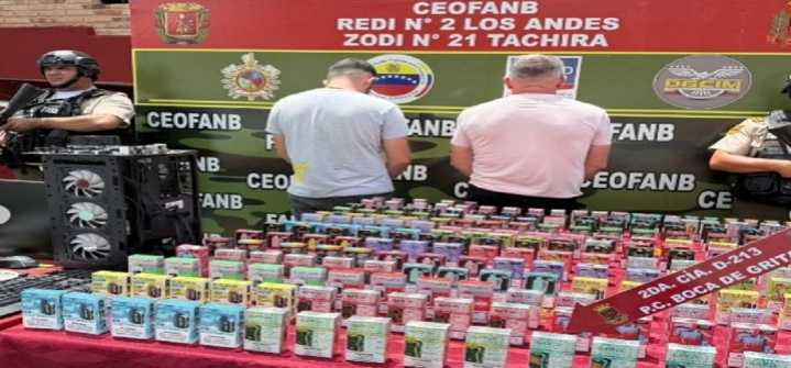 Aprehendidos «Los Rusos» por contrabando de 290 vaper en Táchira