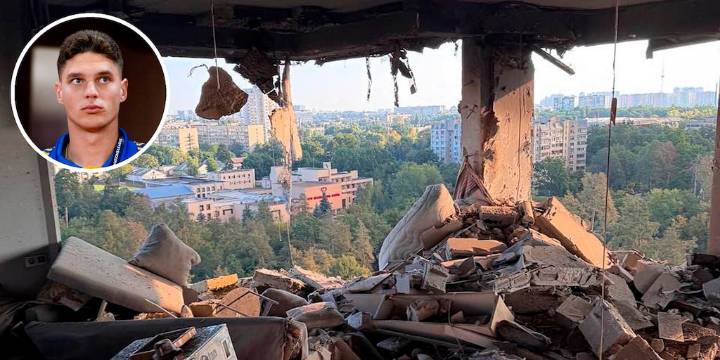El drama de un jugador de la selección de Ucrania: Rusia bombardeó la casa donde viven su esposa embarazada y su hija de 3 años