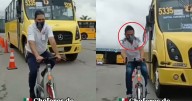 “Para que vean lo que experimentan los ciclistas”: ponen a choferes de camiones en bicicleta mientras otros pasan rozándolos en San Luis