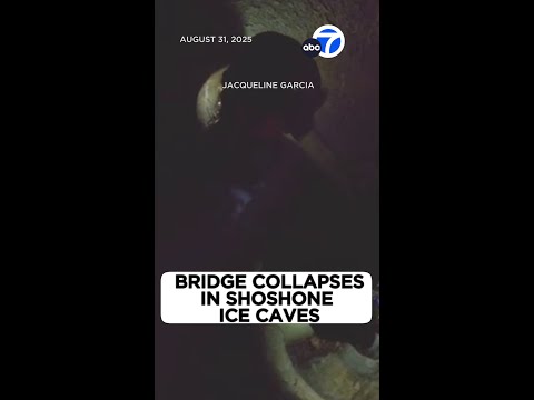 Frightening video shows walkway bridge inside ice cave collapse