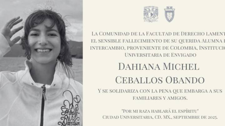 ¿Quién era Dahiana Michel, estudiante colombiana que murió durante intercambio en la UNAM?