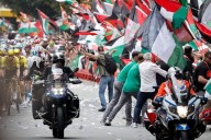 Protesta pro Palestina interrumpe la Vuelta a España en Bilbao