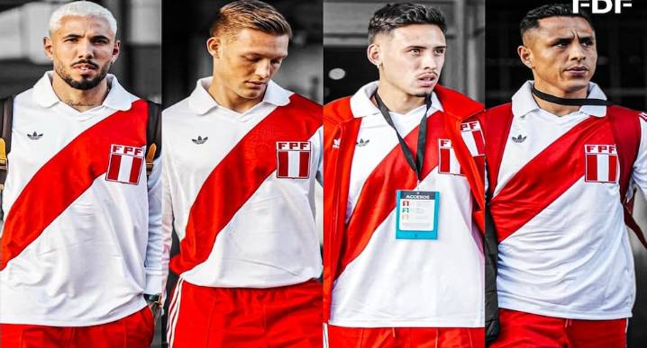 ¡Con estilo vintage! La selección peruana saltó al campo del Centenario con impresionante uniforme retro