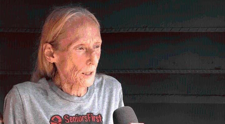 Horror moment grandmother forced to BITE rabid pitbull after it attacks her & her pet dog as stunned bystanders watch on