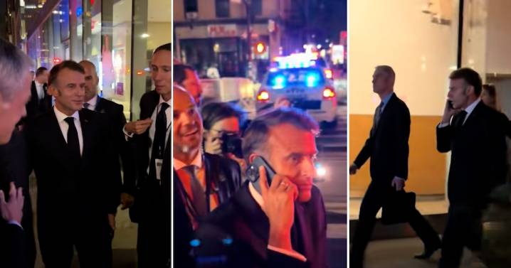 Macron queda atrapado en el tráfico de Nueva York; cerraron calles por paso del convoy de Trump