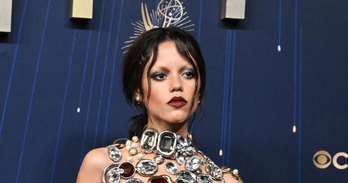 Photos: Jenna Ortega's Jewels-Only Givenchy Top Steals the Show at Emmys 2025