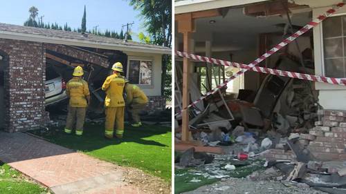 Driver slams into front of Diamond Bar home after reported mechanical issue while exiting freeway, deputies say